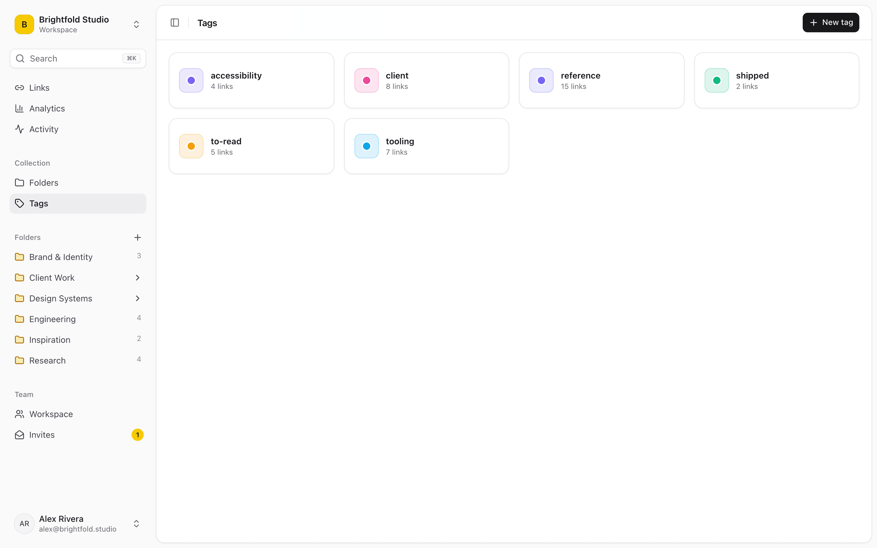 Linkbry tags, used to archive or downgrade a link's status instead of deleting it outright.